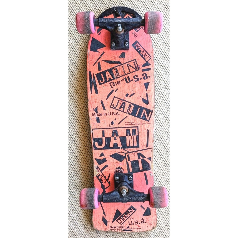 Vintage Nash Skateboard 1986 USA Jamin Jam Pink Wheels Wood Thrasher Skater